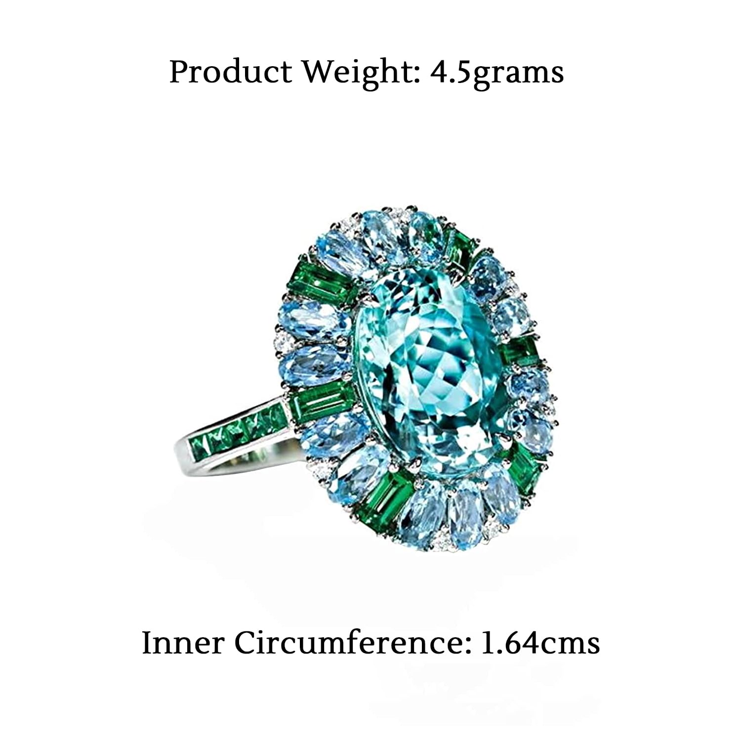 Crystal Studded Classic Silver Plated Ring